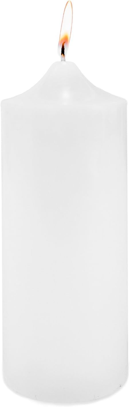 1 X Hanna's 3x6 Pillar Candle (White Unscented) - 3x6-Unscented