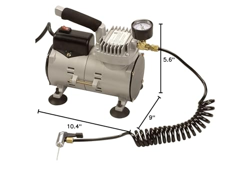 Champion Sports Ultra-Quiet Air Compressor Inflator Black, 110 VOLT - 1/8 HORSE-POWER