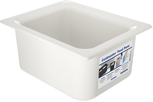 Carlisle FoodService Products CM110102 Coldmaster ABS Standard Half-Size Food Pan, 6 quart Capacity, 12.73" x 10.36" x 5.59", White