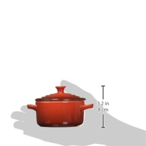 Le Creuset Stoneware Mini Round Cocotte, 8 oz., Cerise