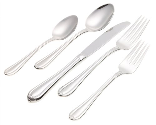 Gorham Melon Bud 5-Piece Stainless Steel Flatware Place Setting, Service for 1, Silver -