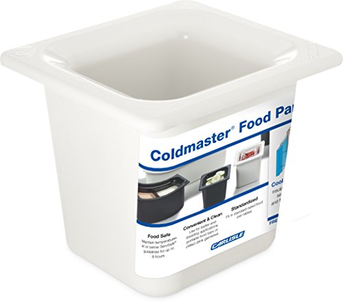 CFS CM110402 Coldmaster ABS Standard Sixth-Size Food Pan, 1.6 qt. Capacity, 6.84" x 6.25" x 5.91", White