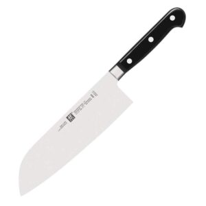 zwilling professional s santoku knife, silver/black