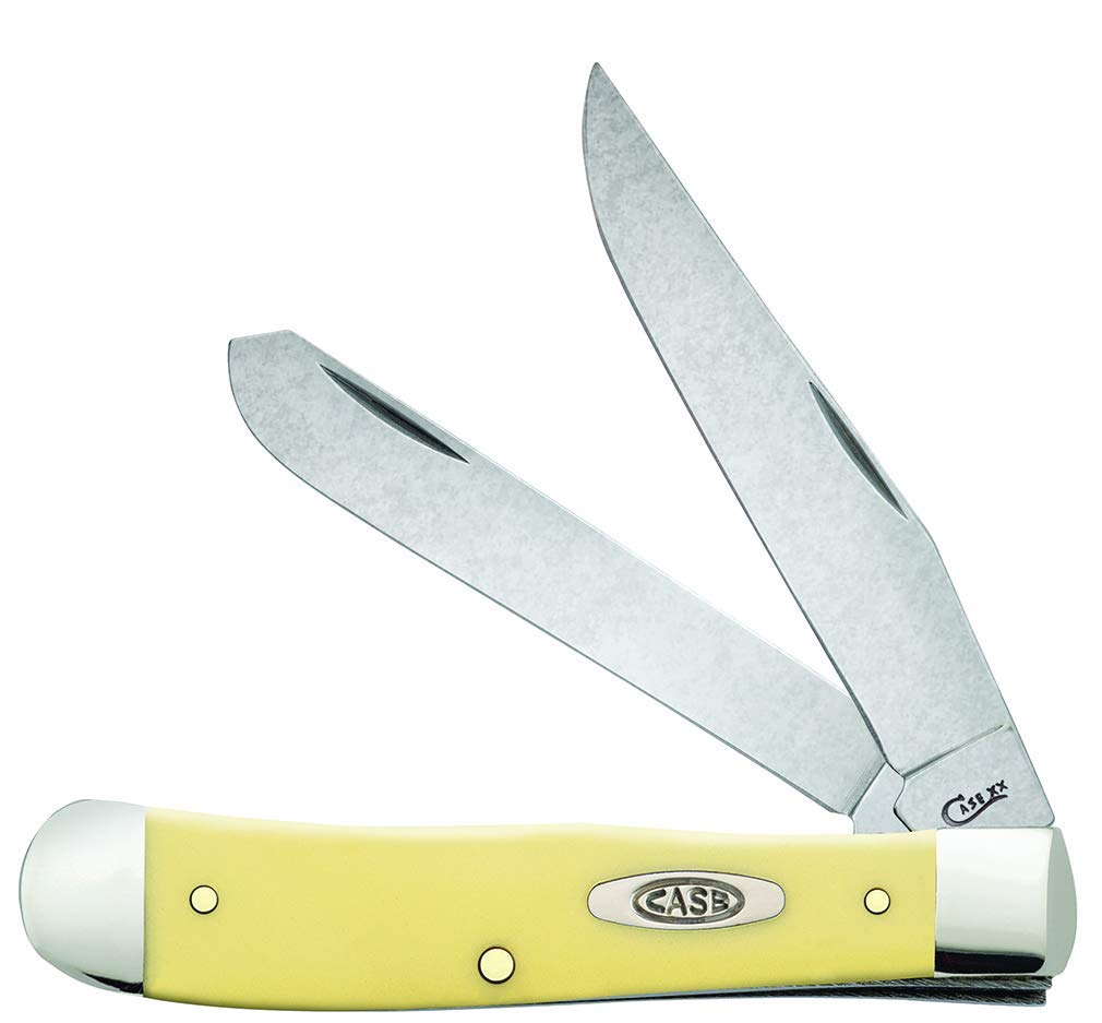 Case XX WR Pocket Knife Yellow Synthetic Trapper Item #80161 - (4254 SS) - Length Closed: 4 1/8 Inches