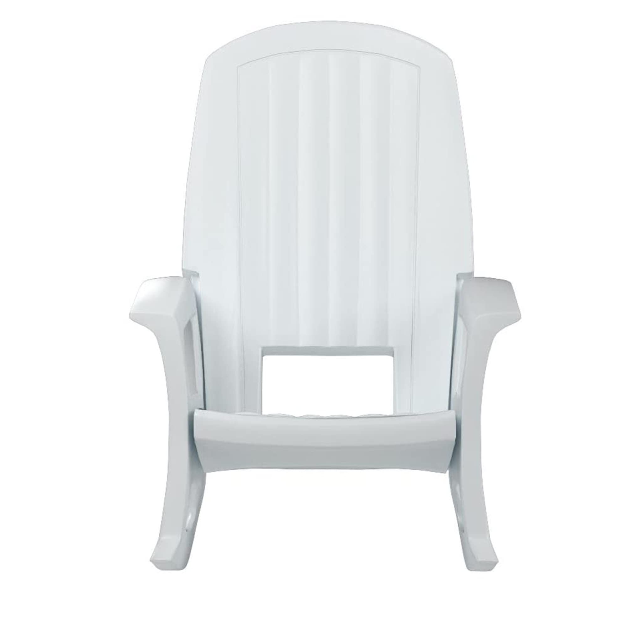 Semco Plastics Rockaway Heavy Duty Resin Rocking Chair, Low Maintenance All-Weather Rocker w/Easy Assembly for Deck & Patio, 600lbs Capacity, White