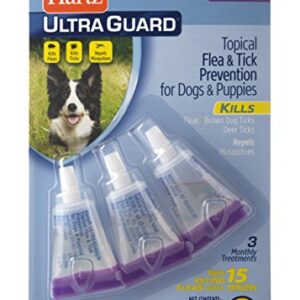 Hartz UltraGuard Flea & Tick Drops for Dogs & Puppies 31-60lbs - 3 Monthly Treatment