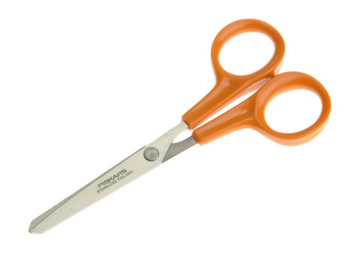 Fiskars Hobby Scissors, Length: 13 cm, For Right- and Left-handed Users, Stainless Steel Blade/Plastic Handles, Orange, Classic, 1005154