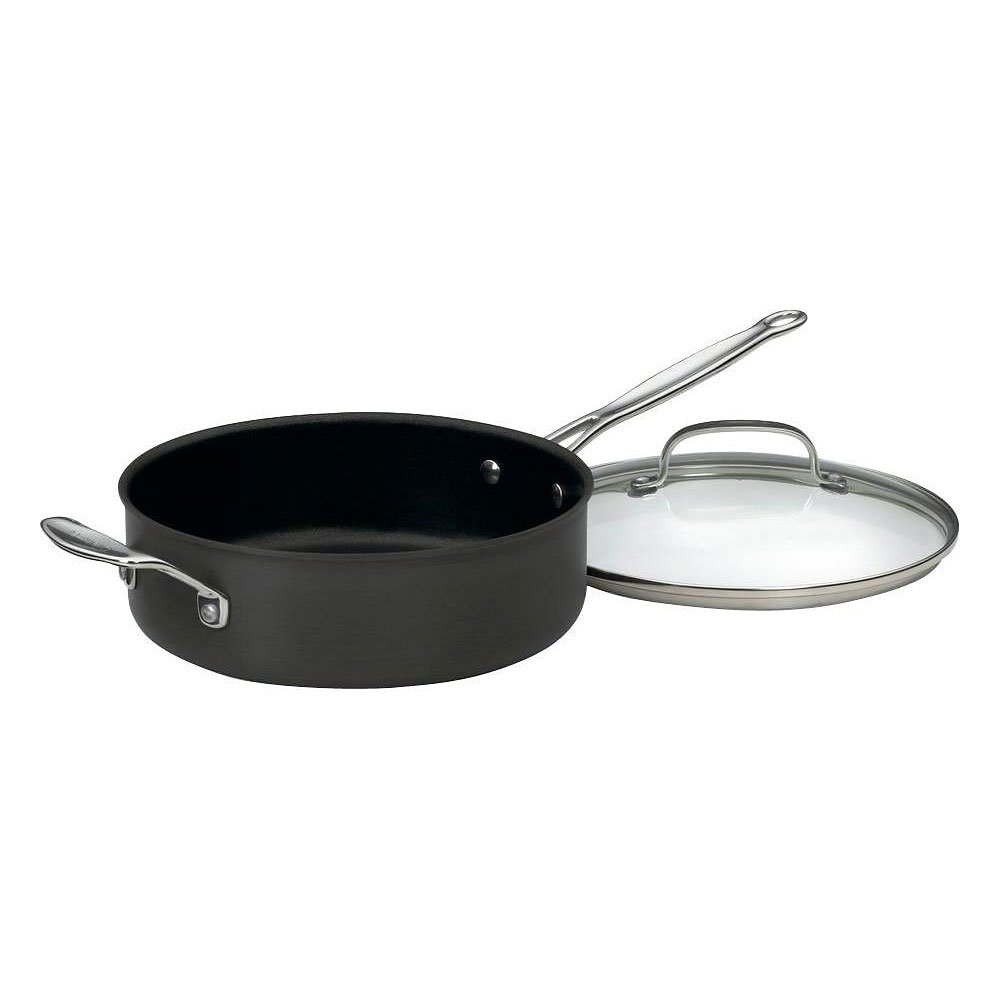 Cuisinart 633-24H Chef's Classic Nonstick Hard-Anodized 3-1/2-Quart Saute Pan with Helper Handle and Lid , Black