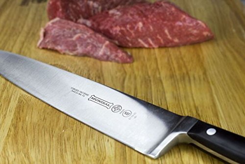 Mundial 5100 Series Black Cooking Knife, 10-Inch Chef's Knife, Polycarbonate Handle, for meat and vegetables, Fully Forged Carbon Stainless Steel