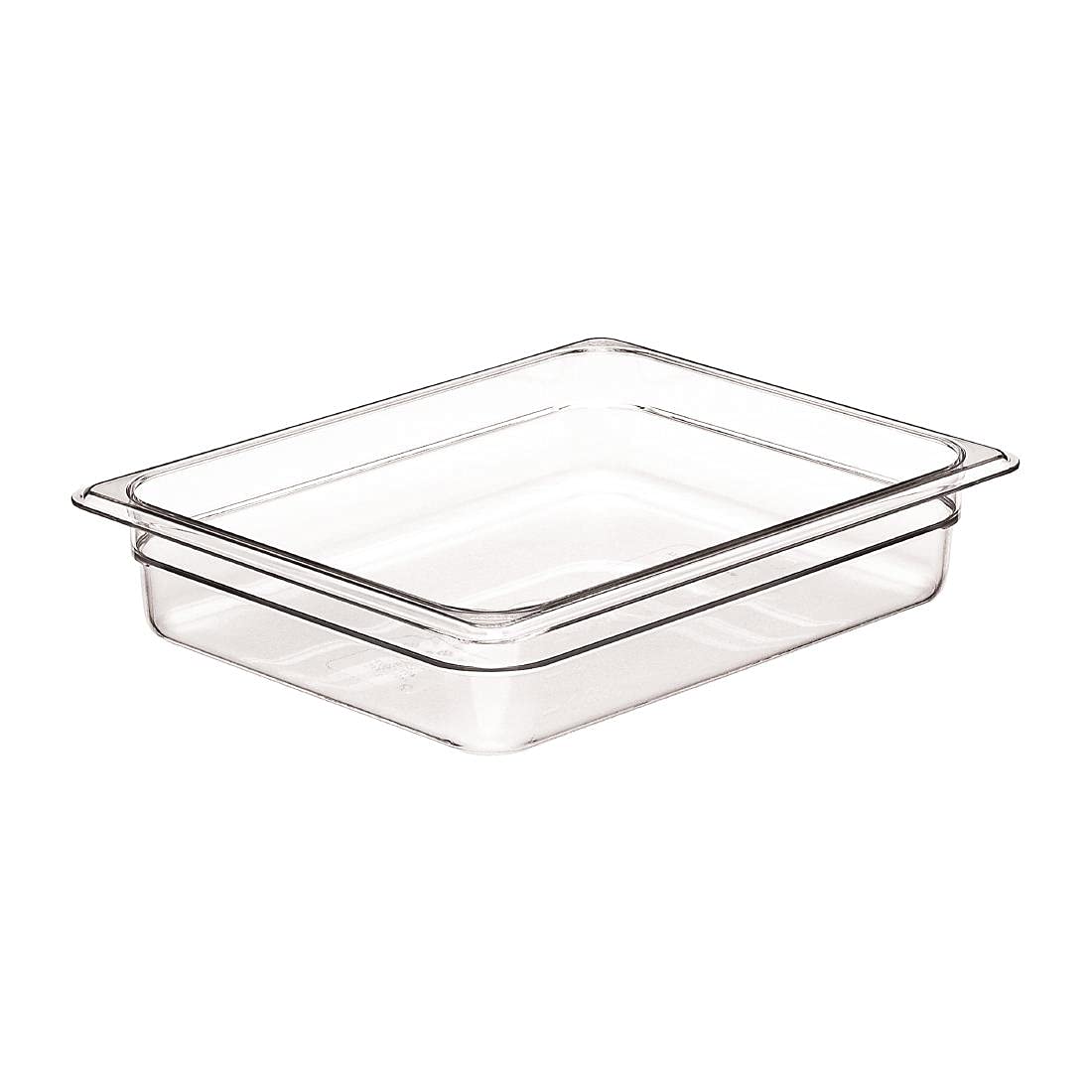 Cambro 1/2 Size 2 1/2-inch Deep Camwear Food Pan, 2 1/2-inch H x 12 3/4-inch W x 10 3/8-inch D, Clear (22CW135)