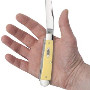 Case XX WR Pocket Knife Yellow Synthetic Trapper Item #80161 - (4254 SS) - Length Closed: 4 1/8 Inches