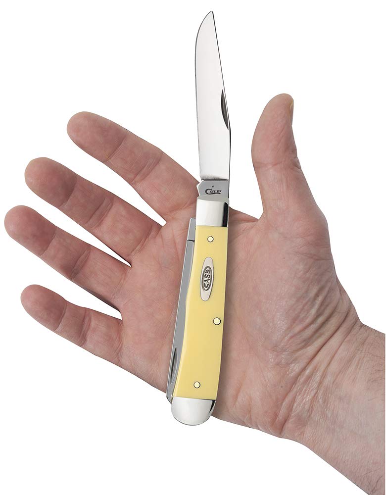 Case XX WR Pocket Knife Yellow Synthetic Trapper Item #80161 - (4254 SS) - Length Closed: 4 1/8 Inches