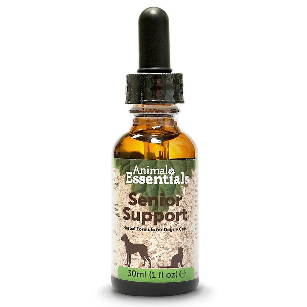 Animal Essentials Senior Support Supplement Dogs and Cats, 1 fl oz - Made in USA Physical and Mental Well-Being