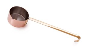 mauviel m'passion copper mini sauce pan with long handle, 0.3-qt, made in france