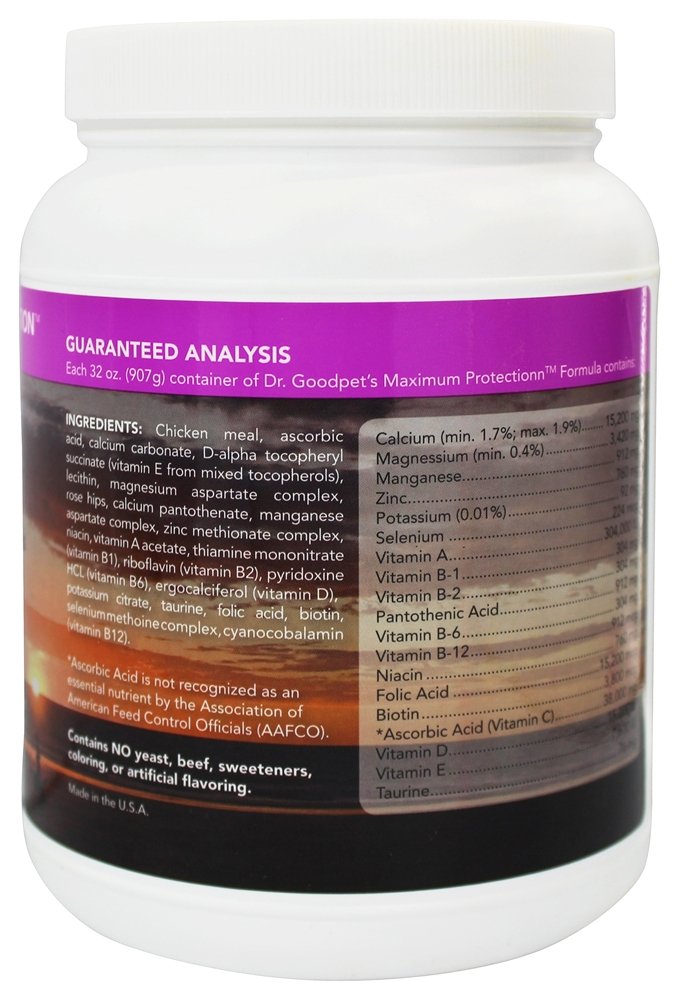 Dr. Goodpet Maximum Protection Formula - Delicious Premium Quality All Natural Multi-Vitamin/Mineral Powder