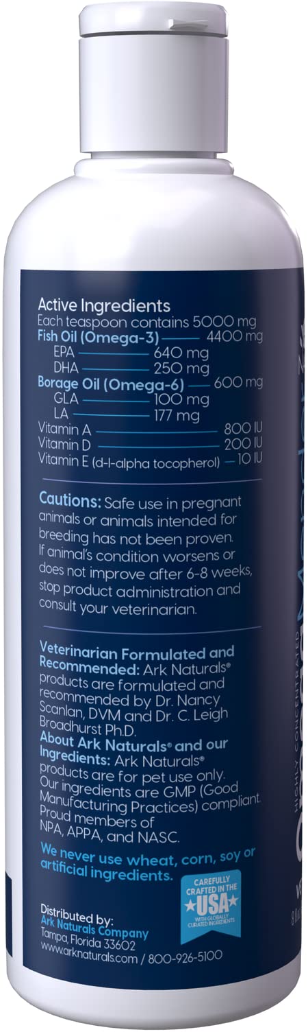 Ark Naturals Omega Mender Itch Ender, Omega 6 & Omega 3 Dietary Supplement For Pets, Relieves Itching, Reduces Shedding, Hot Spot Treatment, 8oz