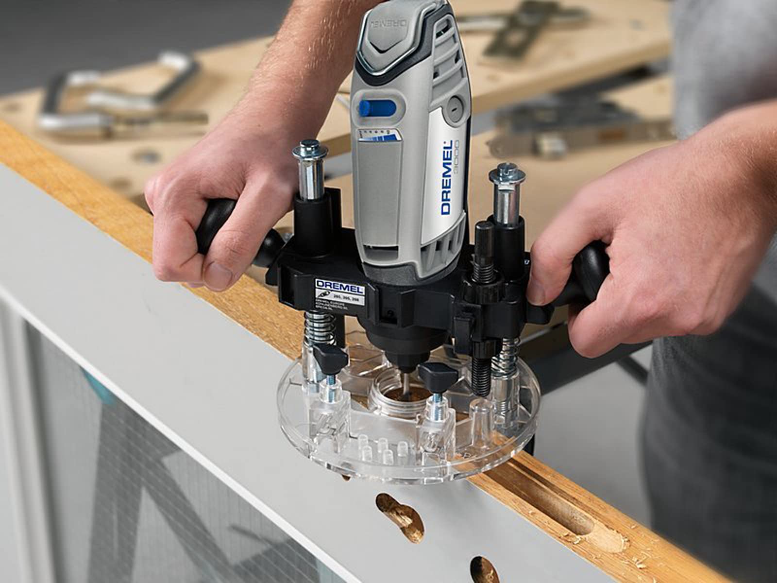 Dremel 335-01 Rotary Tool Plunge Router Attachment, Compact & Lightweight for Light-Duty Routing Projects, Perfect for Woodworking & Inlay Work