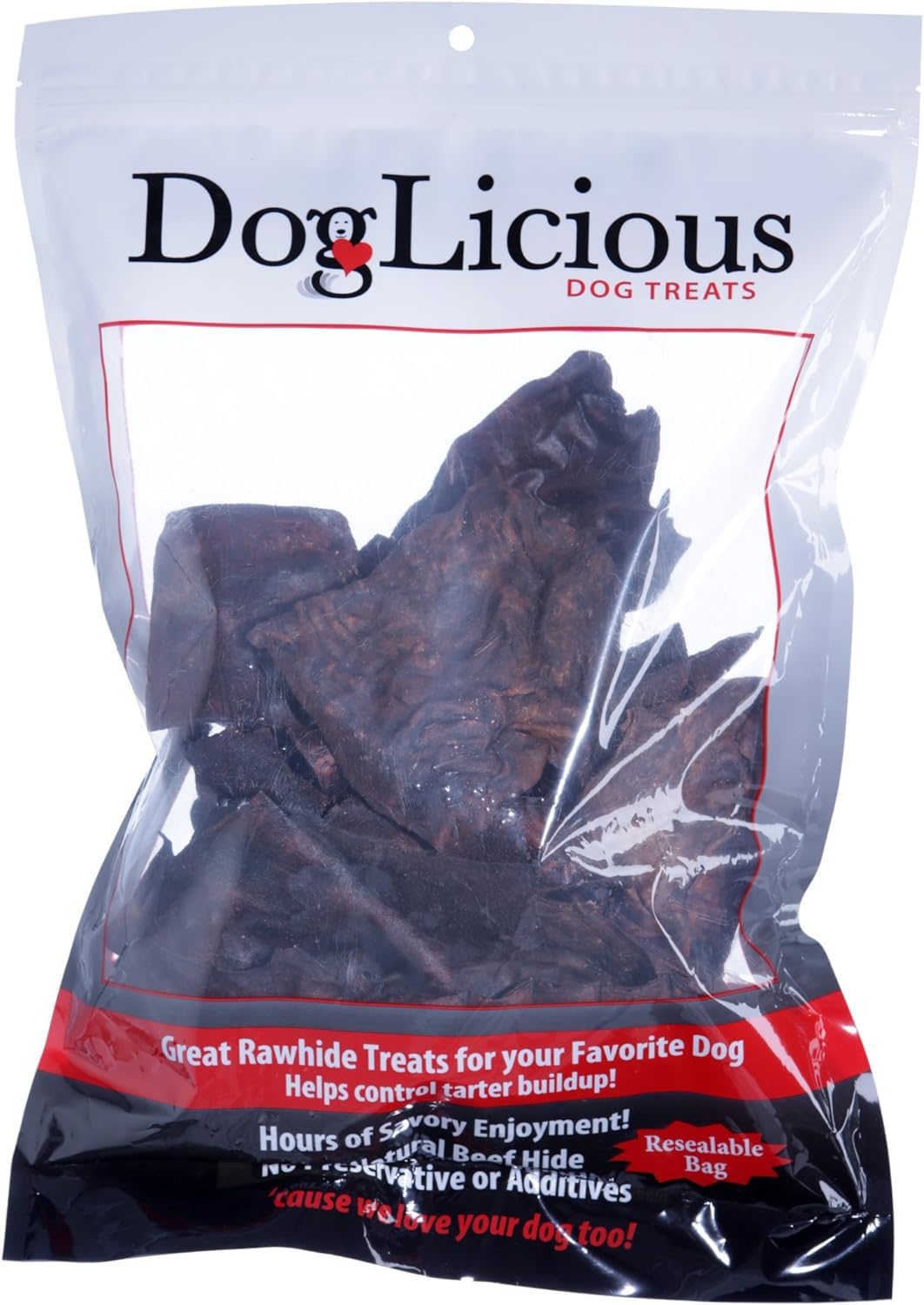 DOG-LICIOUS Rawhide Bone for Dogs, Non-Stain Beef Flavored Dog Chew Treat, Long Lasting Dog Chew (50598)