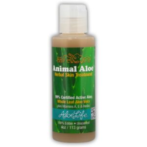 aloe life - animal aloe, pet-safe digestive aid & skin treatment gel, helps to soothe hotspots, flea bites & irritation, supports your pet’s digestive health & overall wellness, fragrance-free (4 oz)