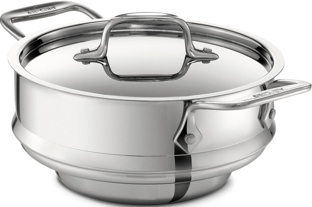 All-Clad Specialty Stainless Steel Universal Steamer for Cooking 3 Quart Food Steamer, Steamer Basket Silver