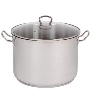 Camerons 20 Quart Stock Pot with Lid- Tri-ply 18/10 Professional Grade Induction Ready Stainless Steel Lid & Stay Cool Handles- Stick Resistant Interior- Great for Cooking Christmas Dinner & Xmas Gift