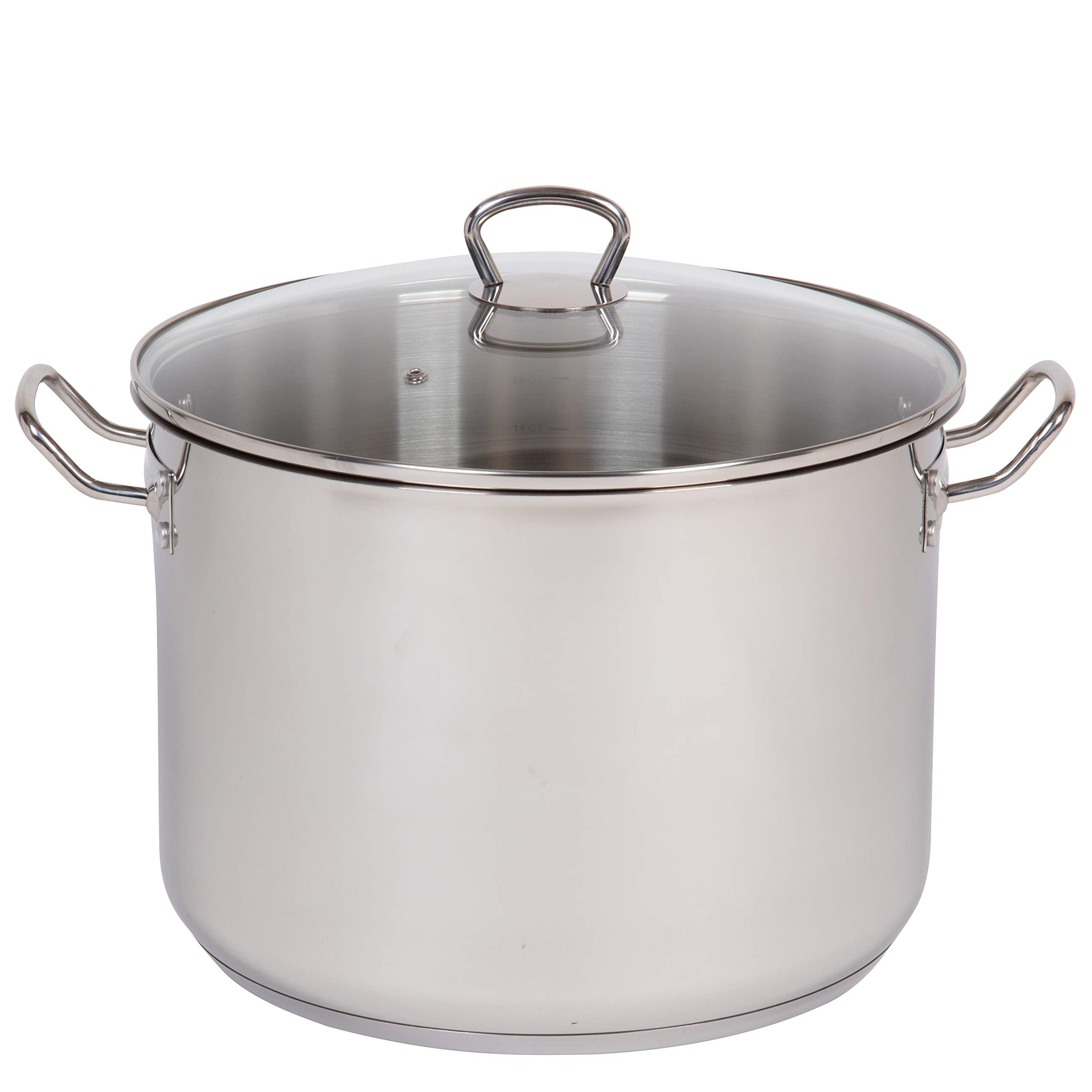 Camerons 20 Quart Stock Pot with Lid- Tri-ply 18/10 Professional Grade Induction Ready Stainless Steel Lid & Stay Cool Handles- Stick Resistant Interior- Great for Cooking Christmas Dinner & Xmas Gift