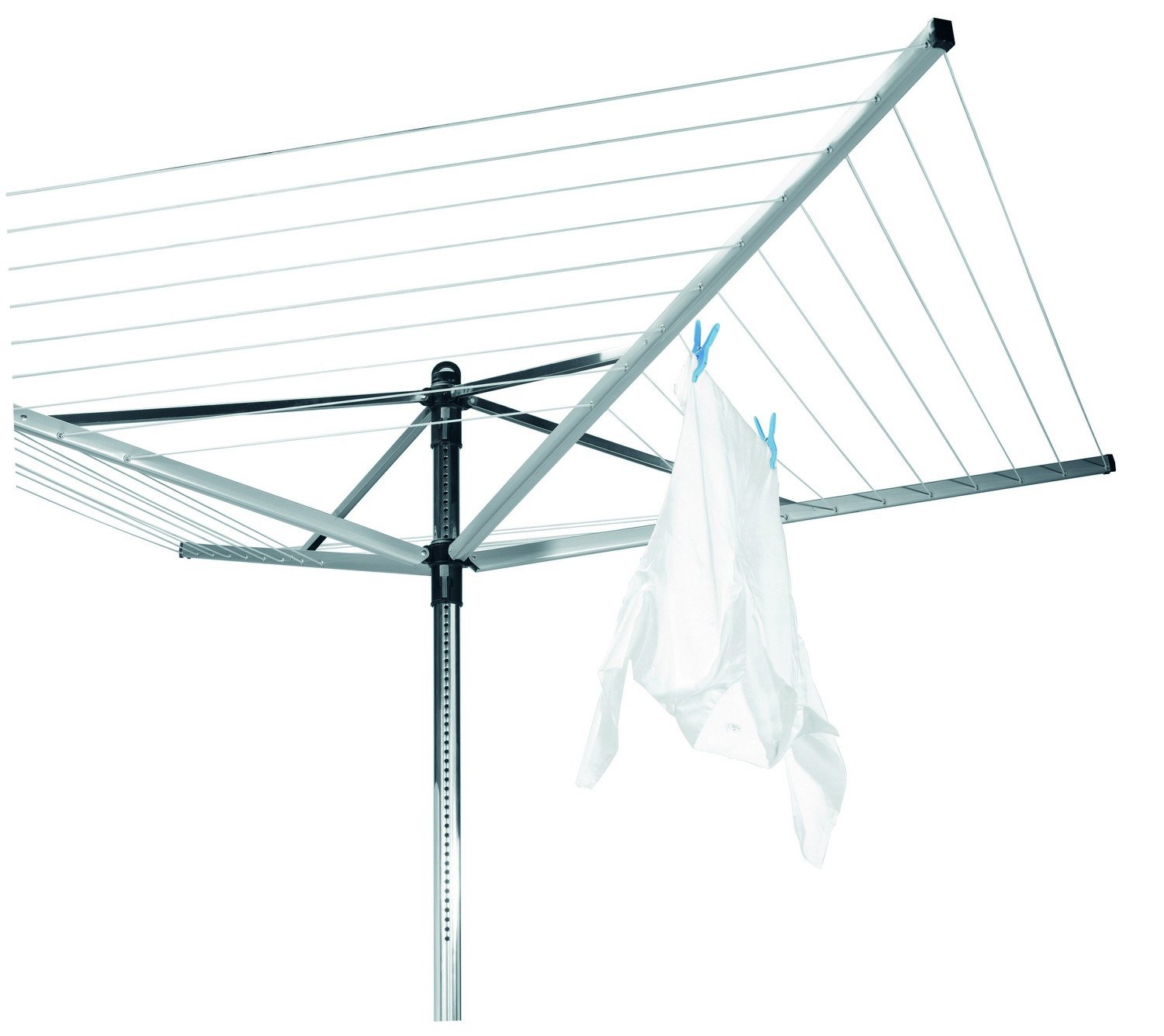 Brabantia Lift-o-Matic Large Rotary Airer Clothesline with Metal Soil Spear, 197 Feet, Silver