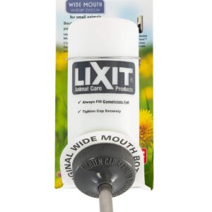 Lixit Wide Mouth BPA-Free Cage Water Bottles for Rabbits, Ferrets, Guinea Pigs, Rats, Chinchillas, Hamsters, Mice, Hedgehogs, Gerbils and Other Small Animals. (Translucent, 8 Ounce)