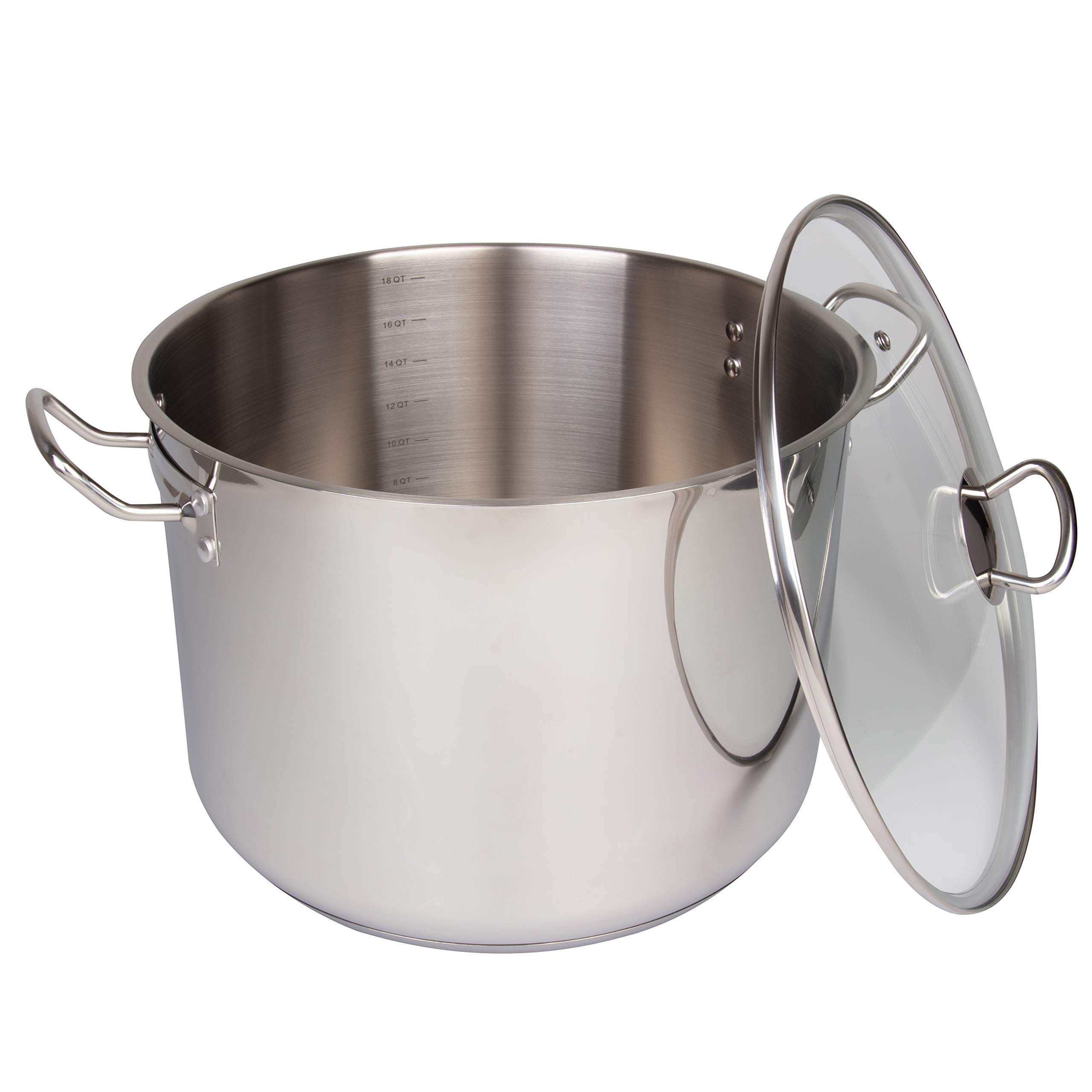 Camerons 20 Quart Stock Pot with Lid- Tri-ply 18/10 Professional Grade Induction Ready Stainless Steel Lid & Stay Cool Handles- Stick Resistant Interior- Great for Cooking Christmas Dinner & Xmas Gift