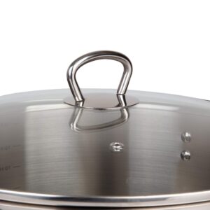 Camerons 20 Quart Stock Pot with Lid- Tri-ply 18/10 Professional Grade Induction Ready Stainless Steel Lid & Stay Cool Handles- Stick Resistant Interior- Great for Cooking Christmas Dinner & Xmas Gift