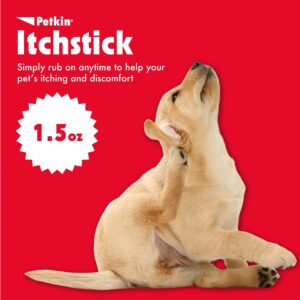 Petkin Anti Itch Stick for Pets - Simply Rub on Anytime to Provide Pain & Itching Relief for Dogs & Cats on Contact - Bitter Taste Stops Licking & Chewing - 1.5 oz Net Weight -Ideal for Home or Travel