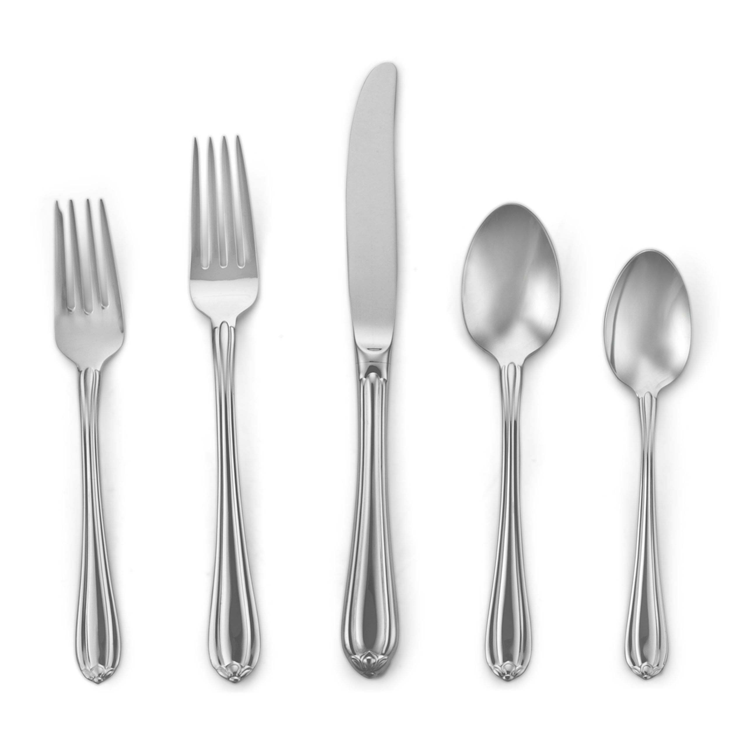 Gorham Melon Bud 5-Piece Stainless Steel Flatware Place Setting, Service for 1, Silver -