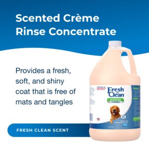 Pet-Ag Fresh ’n Clean Scented Creme Rinse, Classic Fresh Scent (7:1 Concentrate) - 1 Gallon - Conditions Coat and Moisturizes Skin with Vitamin E & Aloe Vera - Soap Free