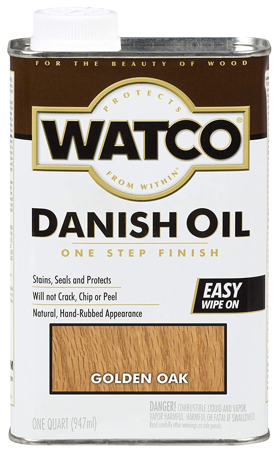 Watco 65141 Danish Oil Wood Finish, Quart, Golden Oak