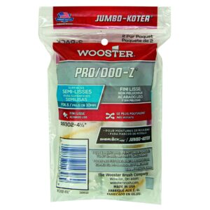 Wooster RR302-4 1/2 Brush RR302-4-1/2 Jumbo-Koter Pro/Doo-Z Roller 3/8-Inch Nap, 2-Pack, 4-1/2-Inch, 4.5 Inch, White