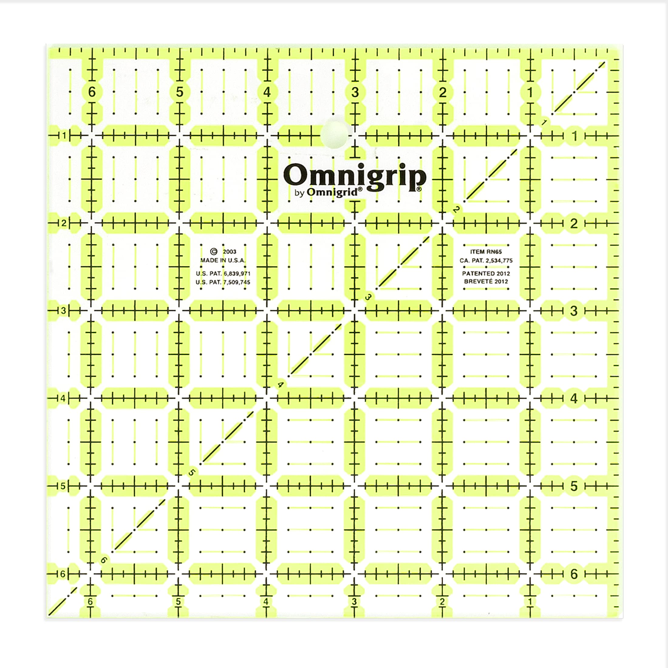 Omnigrid Non-Slip Quilter's Ruler, 6-½" x 6-½"