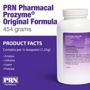 PRN Pharmacal ProZyme Original Formula Enzyme Replacement Supplement - Reinforces Animal's Digestive System, Supports Dog & Cat Food Breakdown - Promotes Pet's Digestive Health - 454 g, 1 lb Bottle