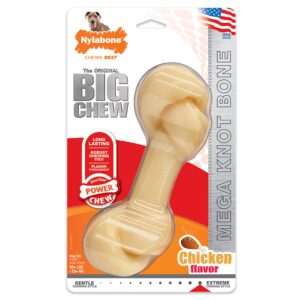 Nylabone Power Chew Mega Knot Bone Big Dog Chew Toy Mega Knot Chicken XX-Large/Monster (1 Count)