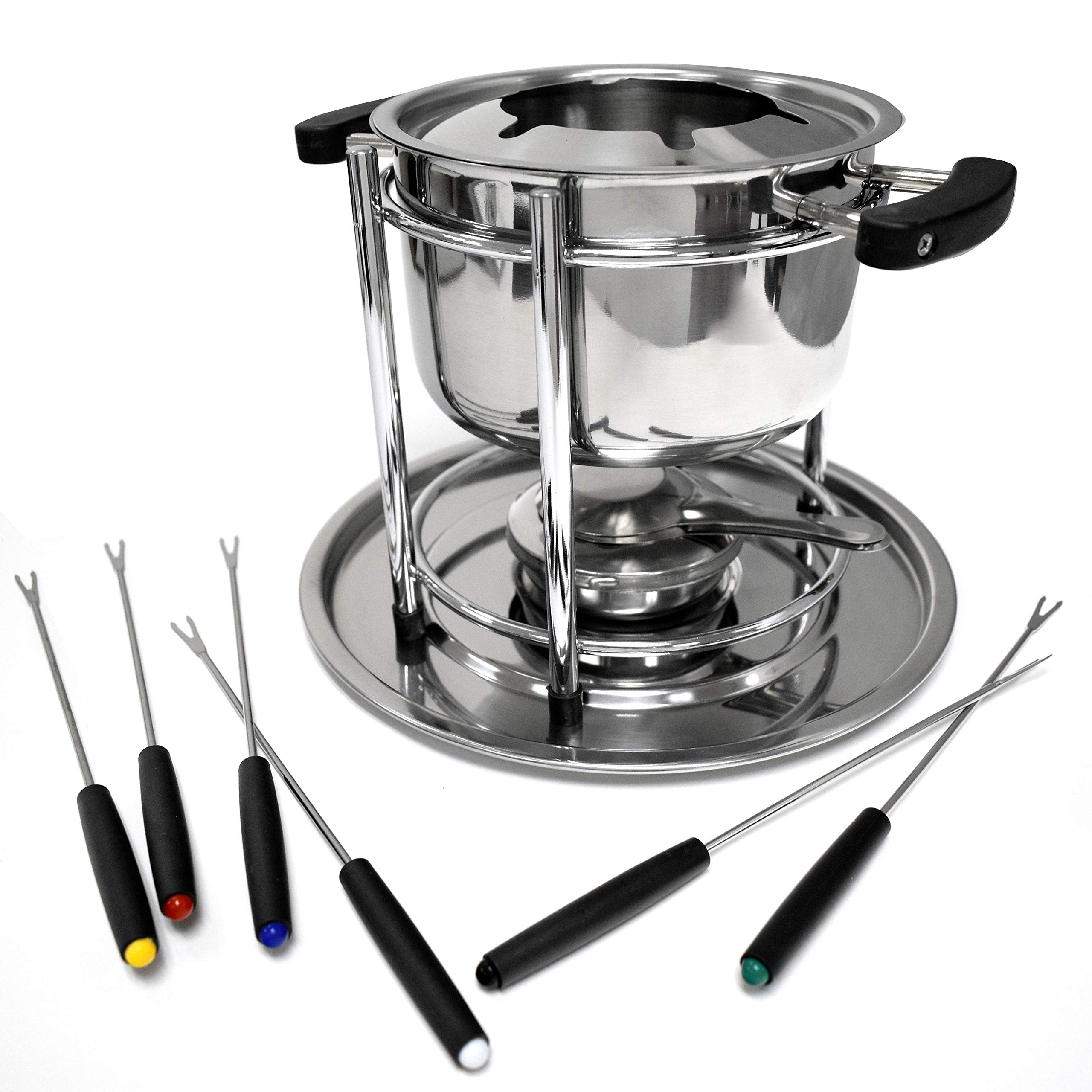 Norpro Stainless Steel 10 Piece Fondue Set, medium, Silver