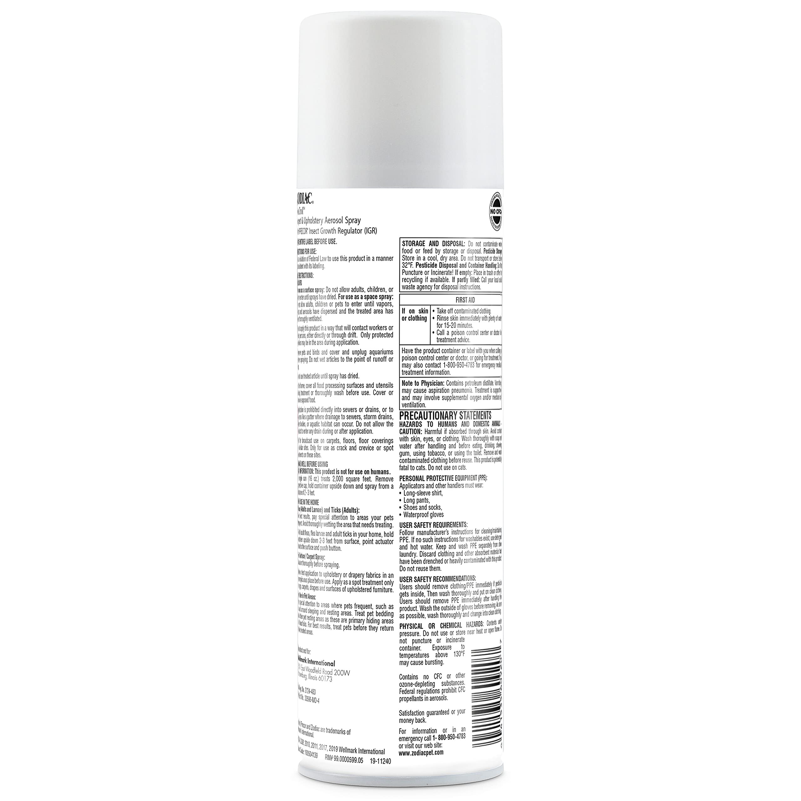 Zodiac Carpet & Upholstery Aerosol Spray, 16-ounce