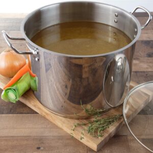 Camerons 20 Quart Stock Pot with Lid- Tri-ply 18/10 Professional Grade Induction Ready Stainless Steel Lid & Stay Cool Handles- Stick Resistant Interior- Great for Cooking Christmas Dinner & Xmas Gift