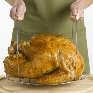 Nifty Turkey Lifter - Easy-Grip Handles, Chrome Plated Steel, Up to 30 Pound Roast, Dishwasher Safe, Heavy-Duty Design for Goose, Turkey, Ham, or Roast