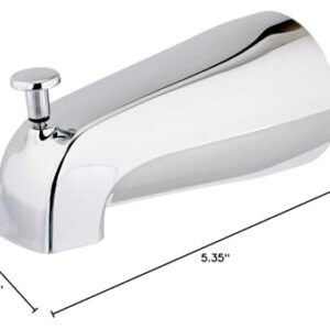 EZ-FLO 5-3/8 Inch Zinc Bath Tub Diverter Spout, 1/2 Inch IPS Pipe, Chrome, 15083