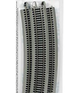 Bachmann Trains - Snap-Fit E-Z TRACK 35.50” RADIUS 18 DEGREE CURVED TRACK (5/card) - NICKEL SILVER Rail With Gray Roadbed - HO Scale , Grey