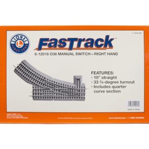 Lionel FasTrack 036 Manual Switch, Electric O Gauge, 14 years old and up,Right Hand