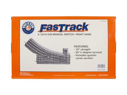 Lionel FasTrack 036 Manual Switch, Electric O Gauge, 14 years old and up,Right Hand