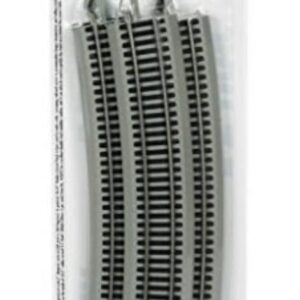 Bachmann Trains - Snap-Fit E-Z TRACK 33.25” RADIUS 18 DEGREE CURVED TRACK (5/card) - NICKEL SILVER Rail With Gray Roadbed - HO Scale