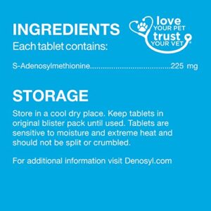 Nutramax Denosyl Liver and Brain Health Supplement for Medium Dogs - With S-Adenosylmethionine (SAMe), 30 Tablets