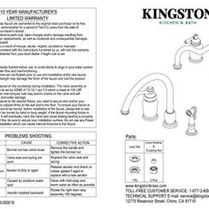 Kingston Brass KS1811ALBS Heritage Widespread Kitchen Faucet, Polished Chrome, 11 x 9.63 x 2.5