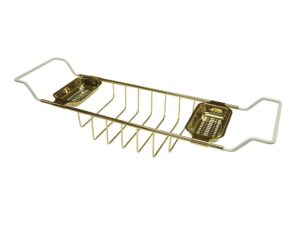 kingston brass cc2152 vintage bathtub caddy tray, 26" to 33" adjustable length, polished brass